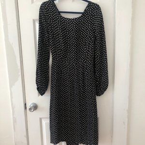 Anthro Midi Polka Dot Dress w/ Cutout